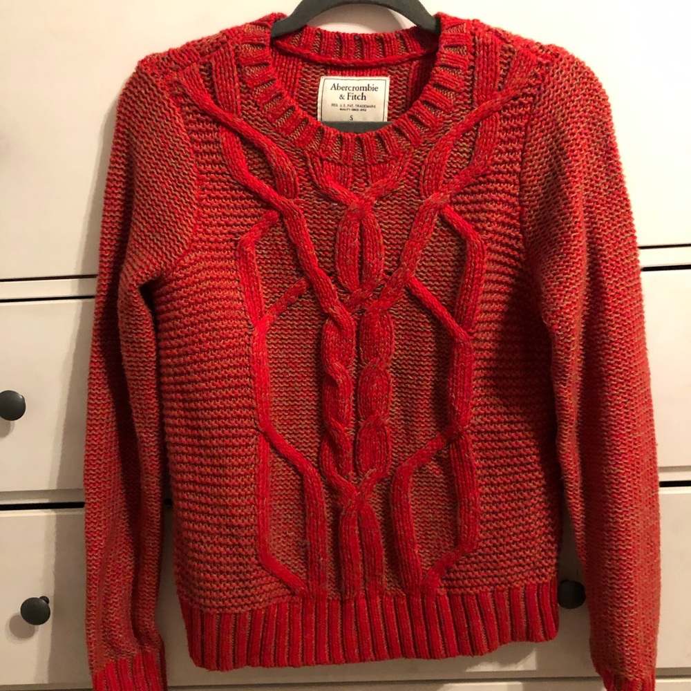 Abercrombie red knit sweater